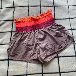 Free People The Way Home Shorts Rainbow Colorblock